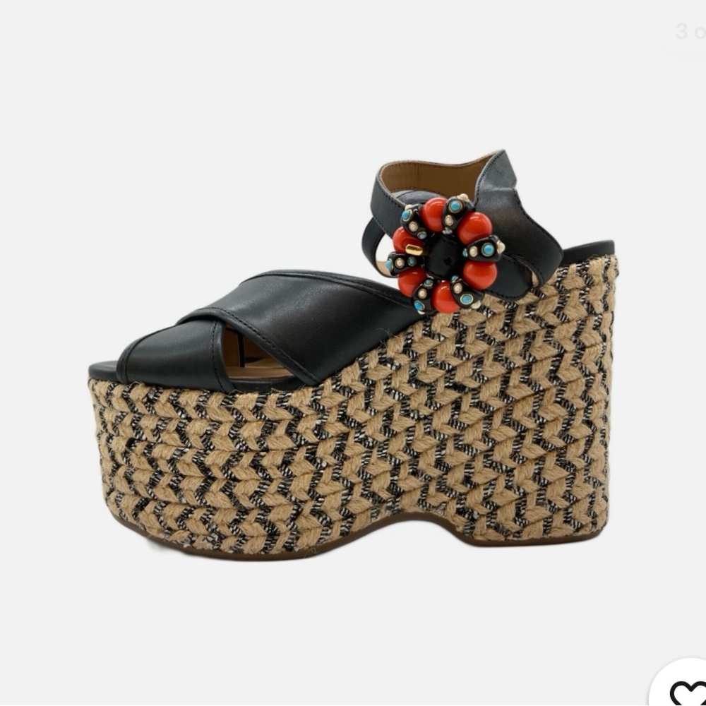 Marc Jacob’s Rowan Black Woven Platform Sandals